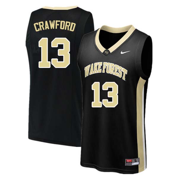 Men #13 Bryant Crawford Wake Forest Demon Deacons College Basketball Jerseys Sale-Black